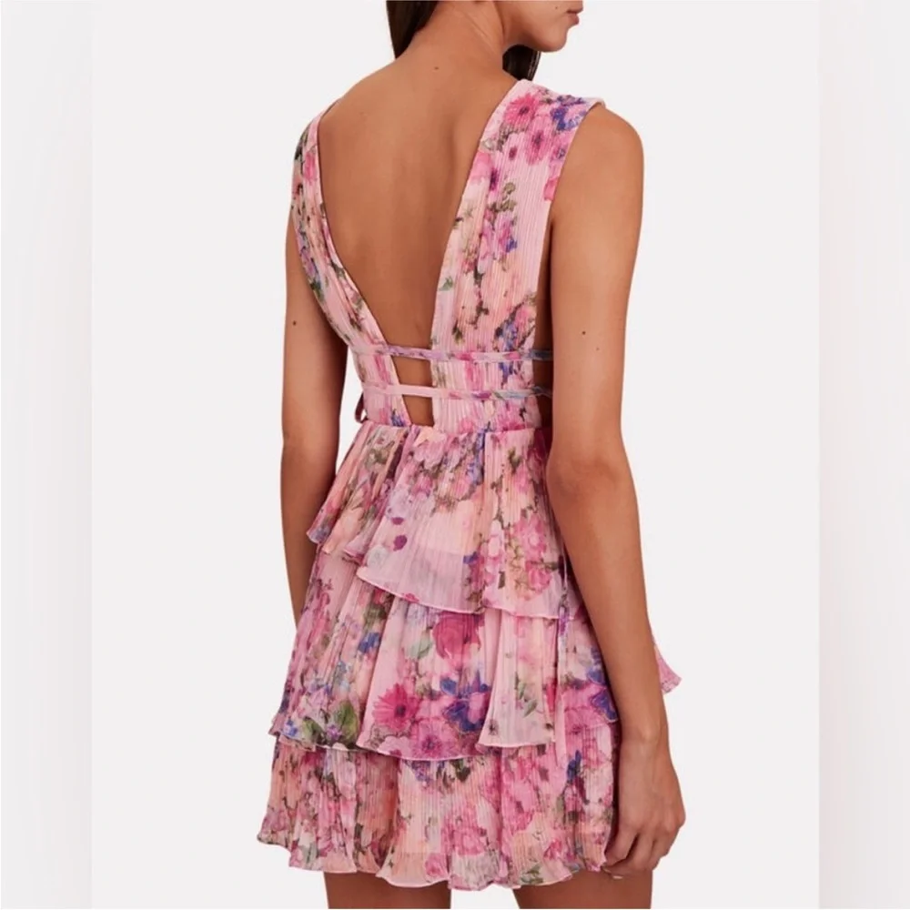 Floral Pink Sleeveless Dress - Picture 3 of 5